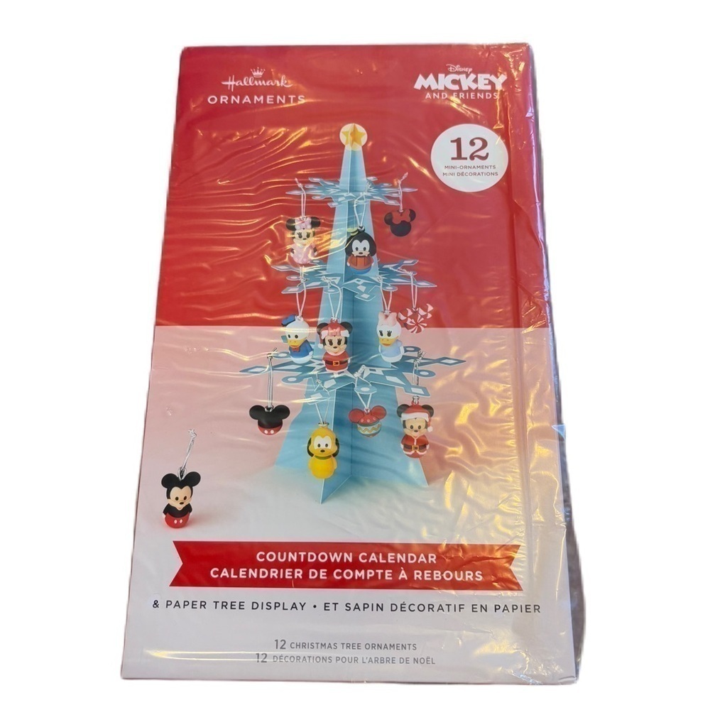 Disney Mickey & Friends Countdown Calendar Christmas Tree W/ Ornaments NEW